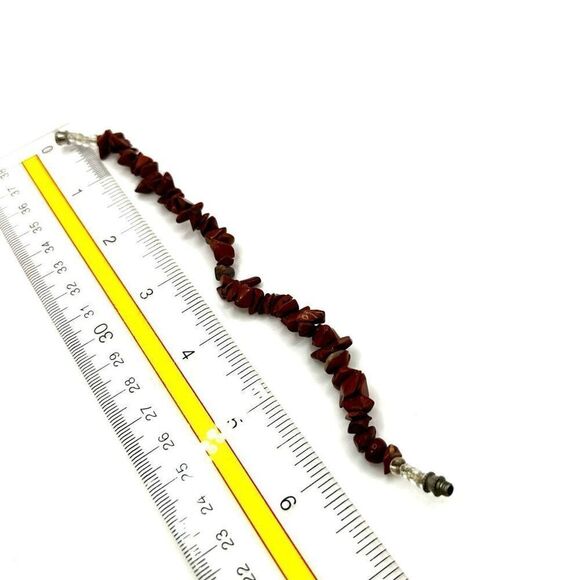 Red jasper chip beaded bracelet - Picture 5 of 8
